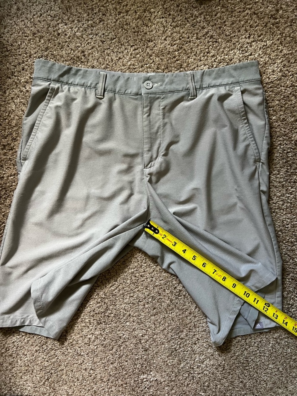 adidas Men's Light Gray Athletic Golf Shorts - Picture 7 of 8